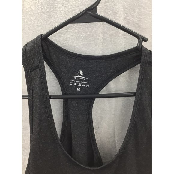 icyzone Workout Tank Tops for Women Racerback Dark Gray Medium - Picture 8 of 10